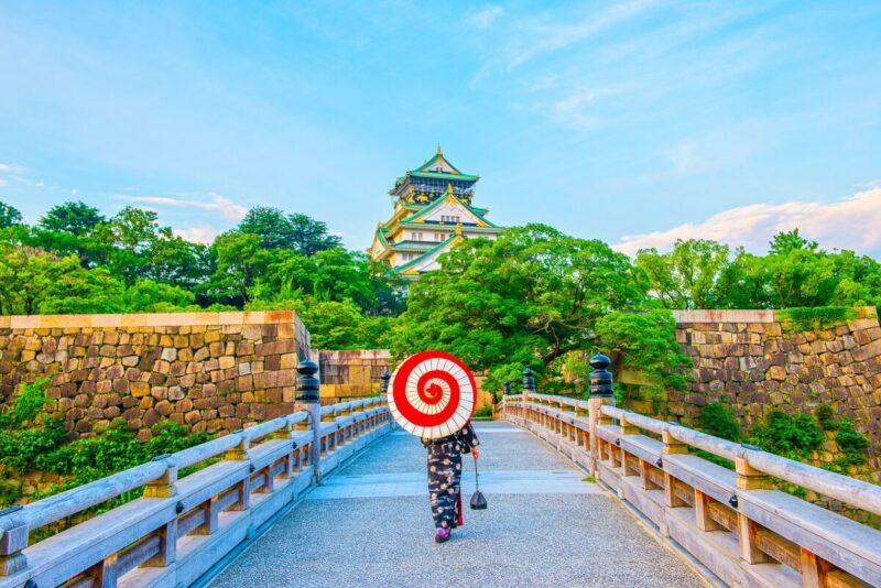 Night view of Osaka Castle. Generative AI 32977548 Stock Photo at Vecteezy