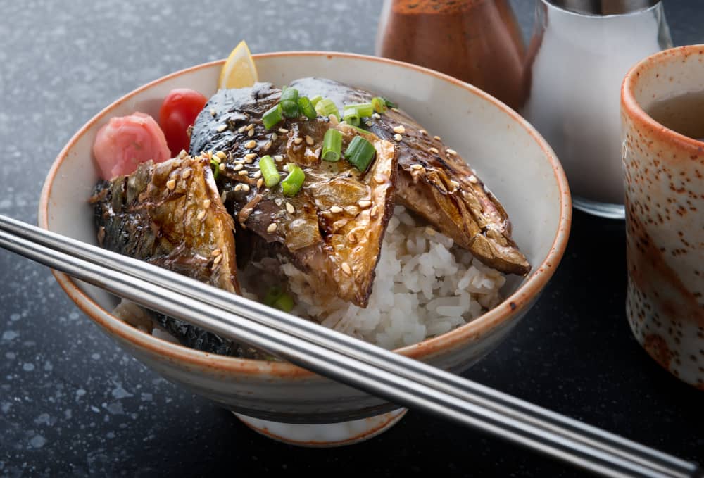 saba-mackerel-fish-grill-teriyaki-sauce-with-rice